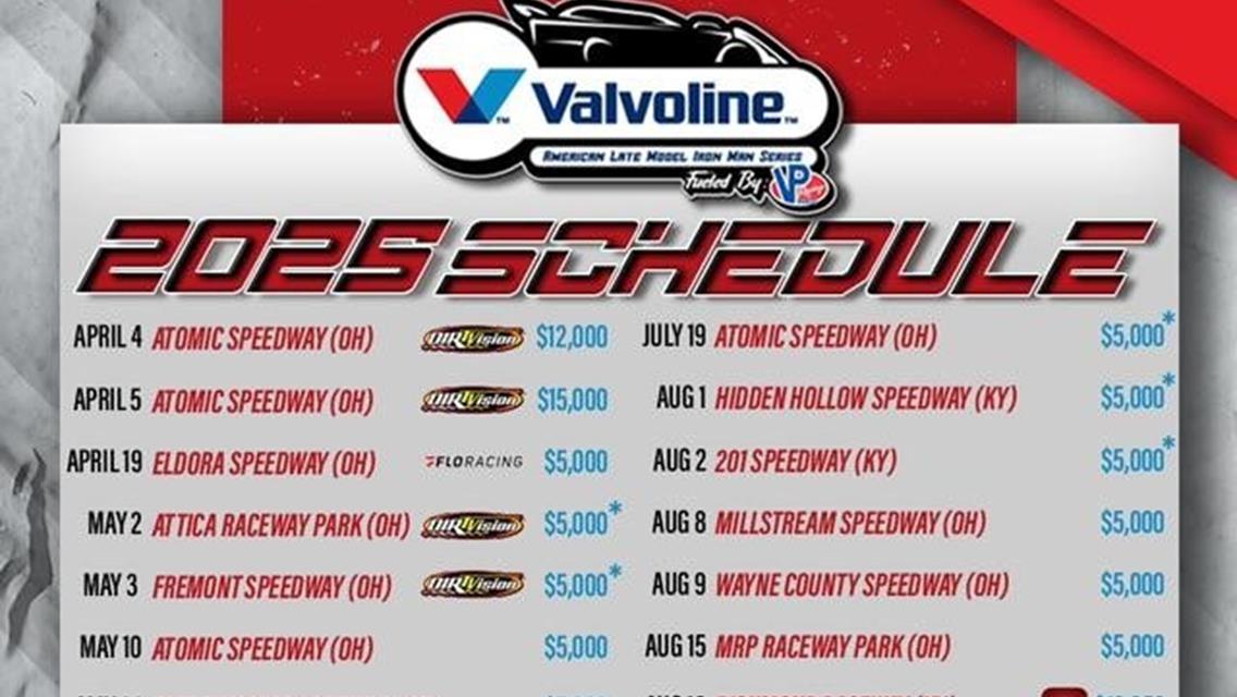 Valvoline American Late Model Iron-Man Series Announces Busy 2025 Slate of Events