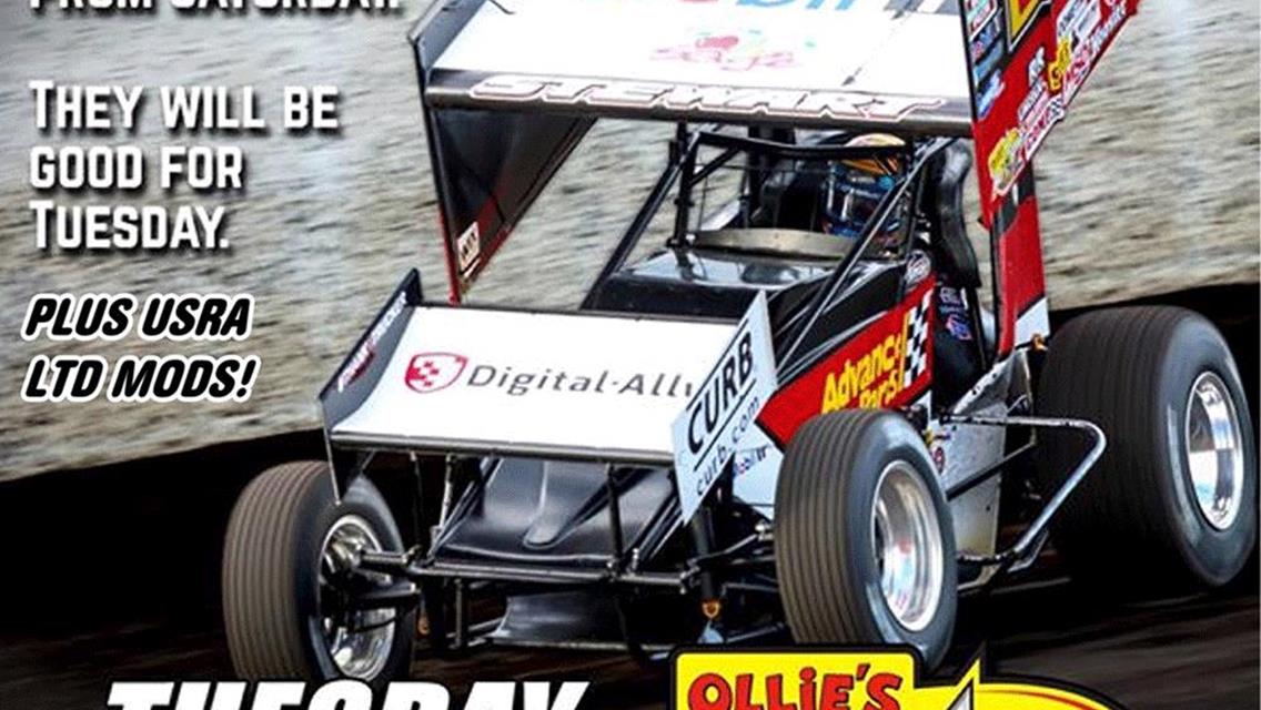 RESCHEDULED TUES. JUNE 9TH - Tony Stewart, Kyle Larson &amp; the All Star 410 Sprints Head to Outlaw Motor Speedway!