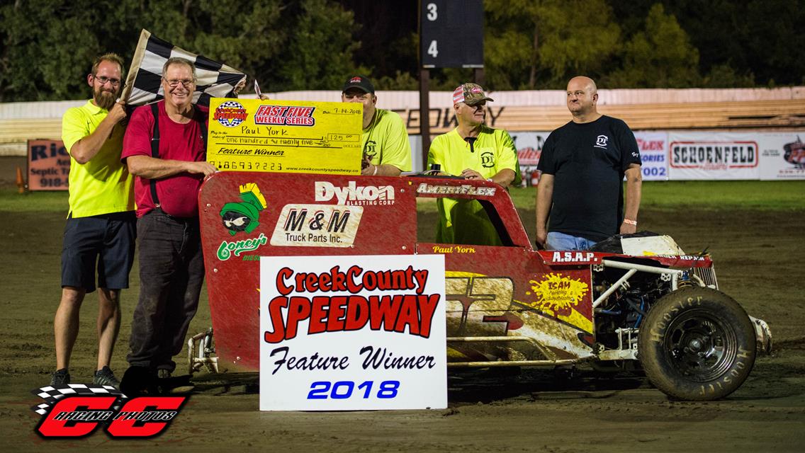 McSperitt Up To Eight Wins At Creek County Speedway As Walker, Tyre, Longacre, and York Return To Victory Lane