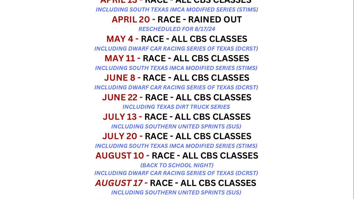 Updated 2024 CBS Schedule