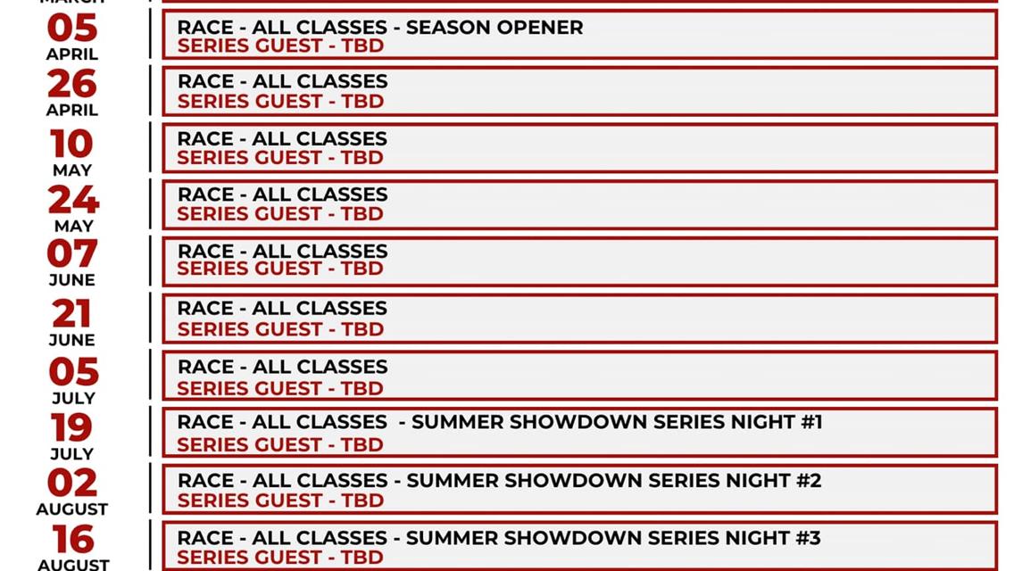 Cotton Bowl Speedway 2025 schedule!