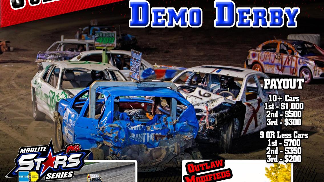 Demolition Derby - Outlaw Modifieds 1K to win and Mod Lites