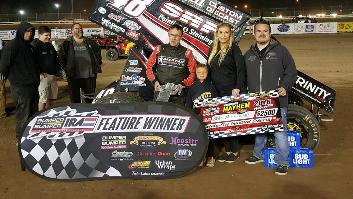 WIMMER EDGES NEITZEL FOR BUMPER TO BUMPER IRA SPRINT VICTORY IN MANITOWOC MAYHEM CONTEST!