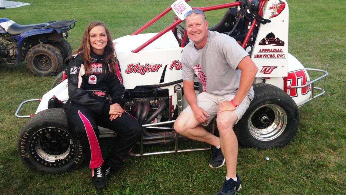 Katlynn Leer competes at the 34th annual Pepsi Nationals at Angell Park Speedway with help from ARCA Truck Series Veteran Brad Yunker