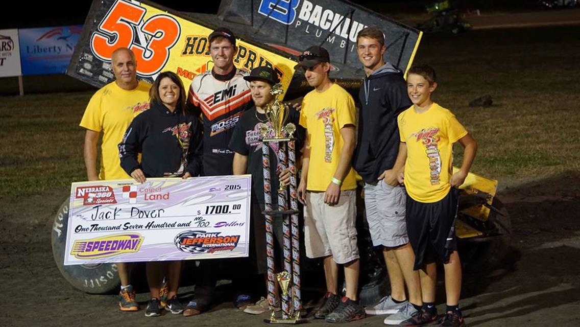 Dover Charges to Nebraska 360 Sprints Win at Park Jefferson International Speedway