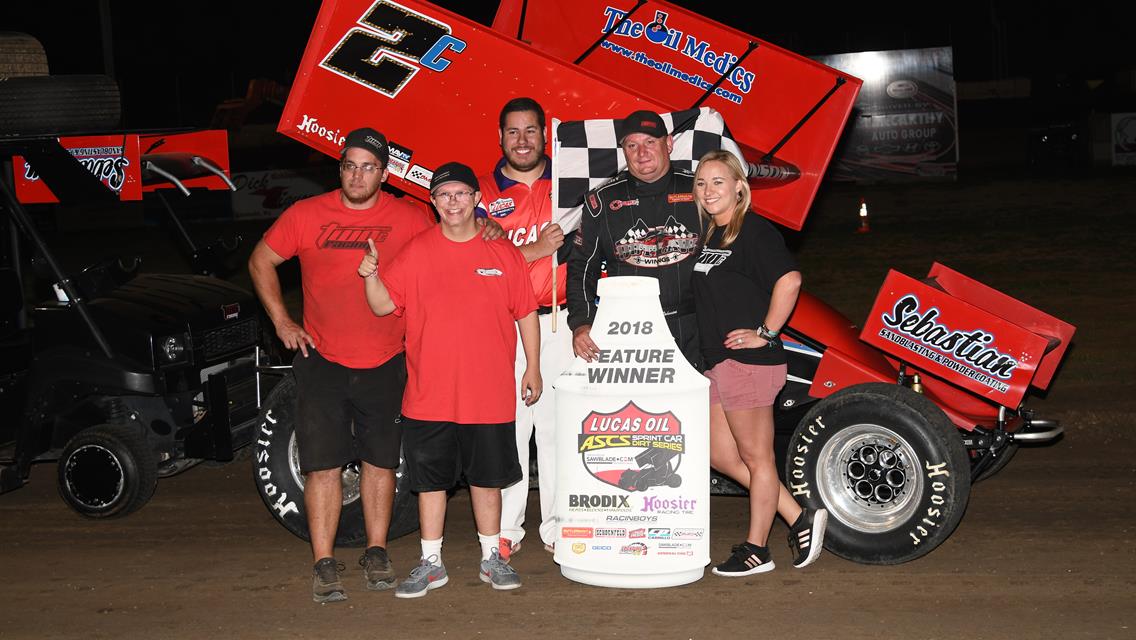 Victory For Wayne Johnson In Lucas Oil ASCS Debut At Humboldt Speedway