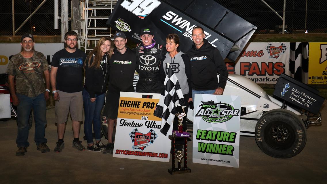 Kevin Swindell and Bayston Capture First Feature Win Together During All Star Show at Attica