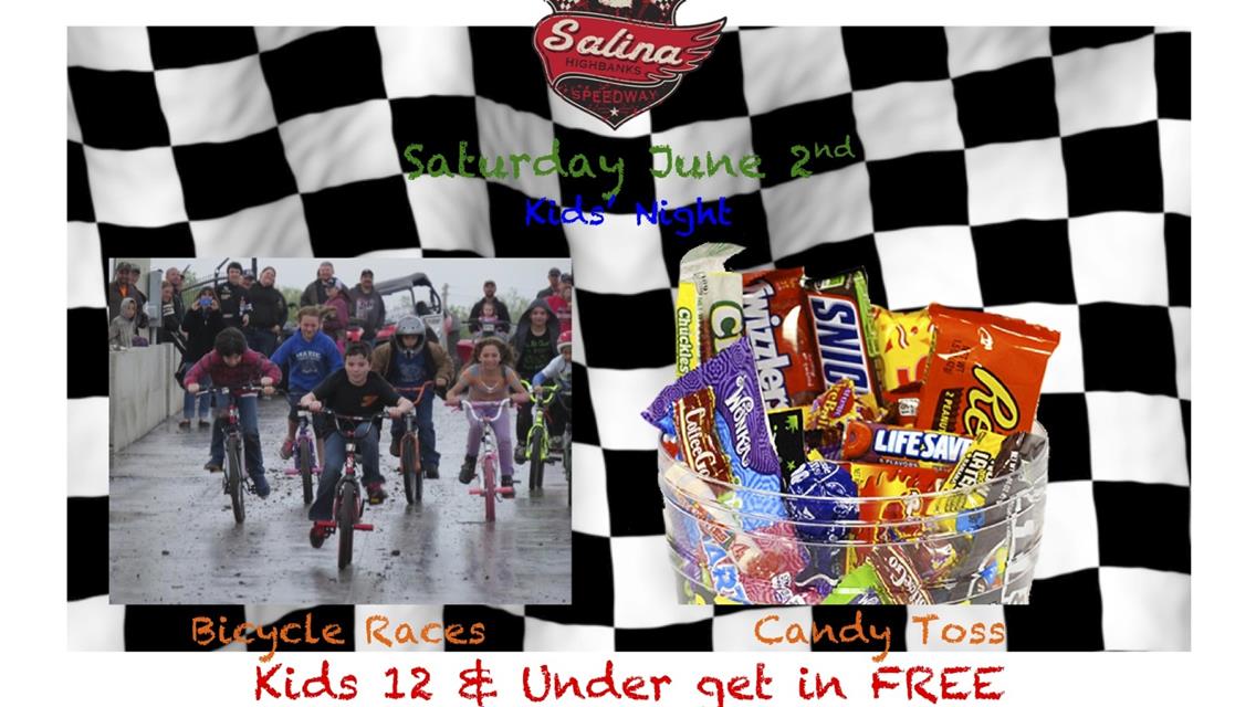 Bicycle Races, Candy Toss highlight June 2nd Kids&#39; Night; Kids 12 &amp; under get in FREE