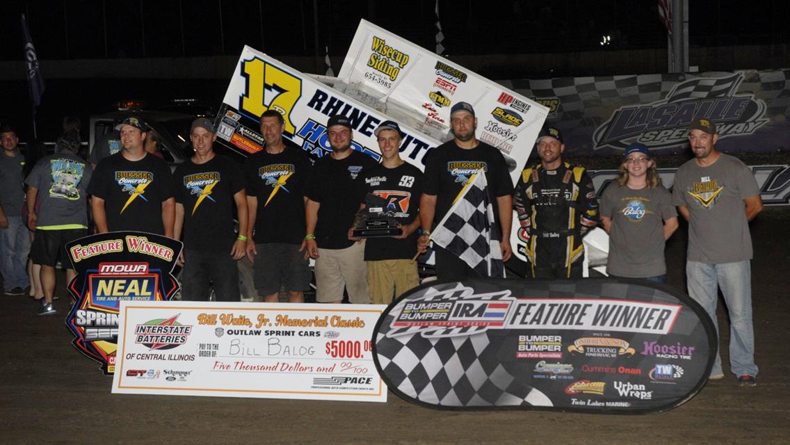 BALOG NOTCHES ANOTHER BILL WAITE JR. MEMORIAL VICTORY!  TOPS CO-SANCTIONED IRA-MOWA EVENT AT LA SALLE SPEEDWAY!