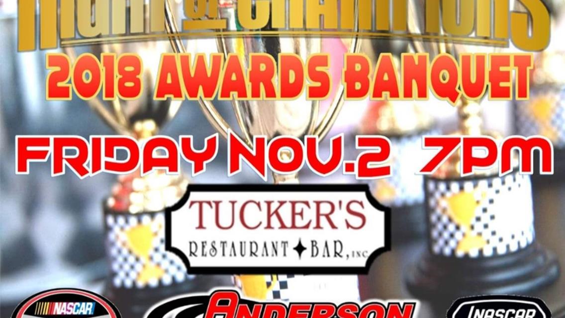 NEXT EVENT: 2018 Awards Banquet Friday Nov. 2 7pm at Tucker&#39;s