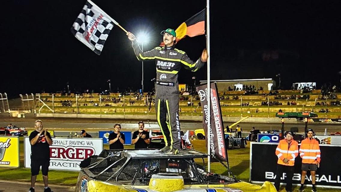 Kye Blight piloted his XR1 Rocket Chassis No. 41 Super Late Model to the $7,500 victory in Mobil 1 Australian Late Model Championship on Saturday, March 8 at Perth Motorplex (Kwinana Beach, WAU).