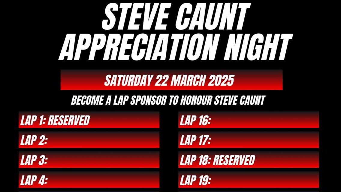 Steve Caunt Appreciation Night – Still a Go!