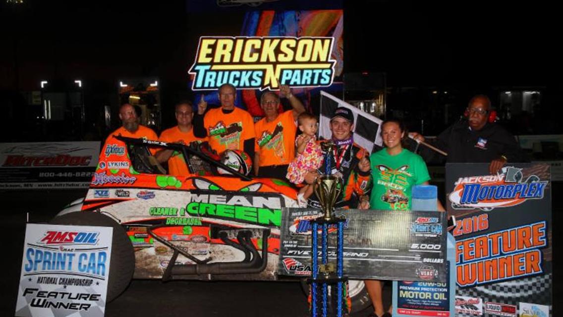 Bacon Bests Ballou in Fast-Paced, Caution-Free Jackson Thriller; Hoffmans Claim 100th USAC Sprint Win