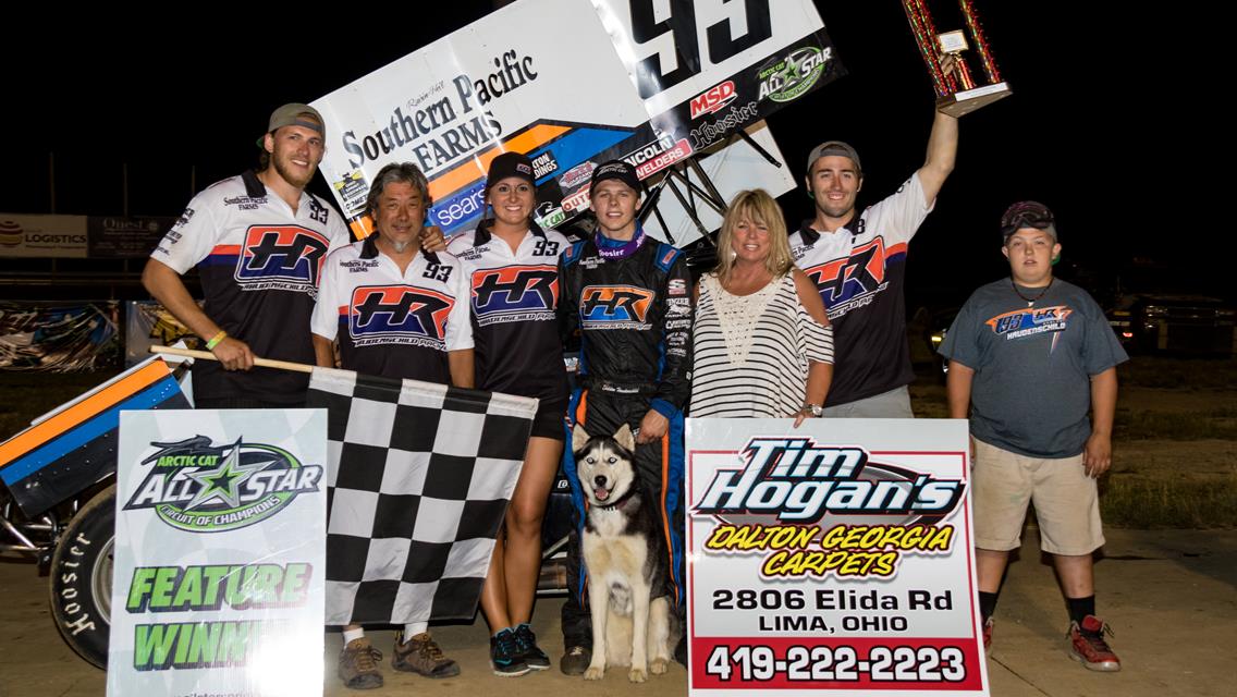 Sheldon Haudenschild Holds Off Kyle Larson for Waynesfield Speedweek Victory