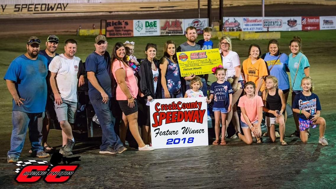 Kevin McSperitt Up To Eight Wins At Creek County Speedway With Danny Smith, Joe Wright, Larry Pense, and Robert Scott On Top