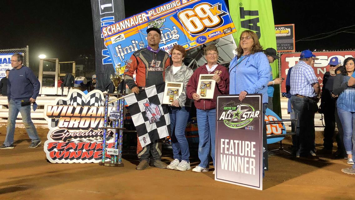 Lance Dewease wins Tommy Hinnershitz Memorial from row seven