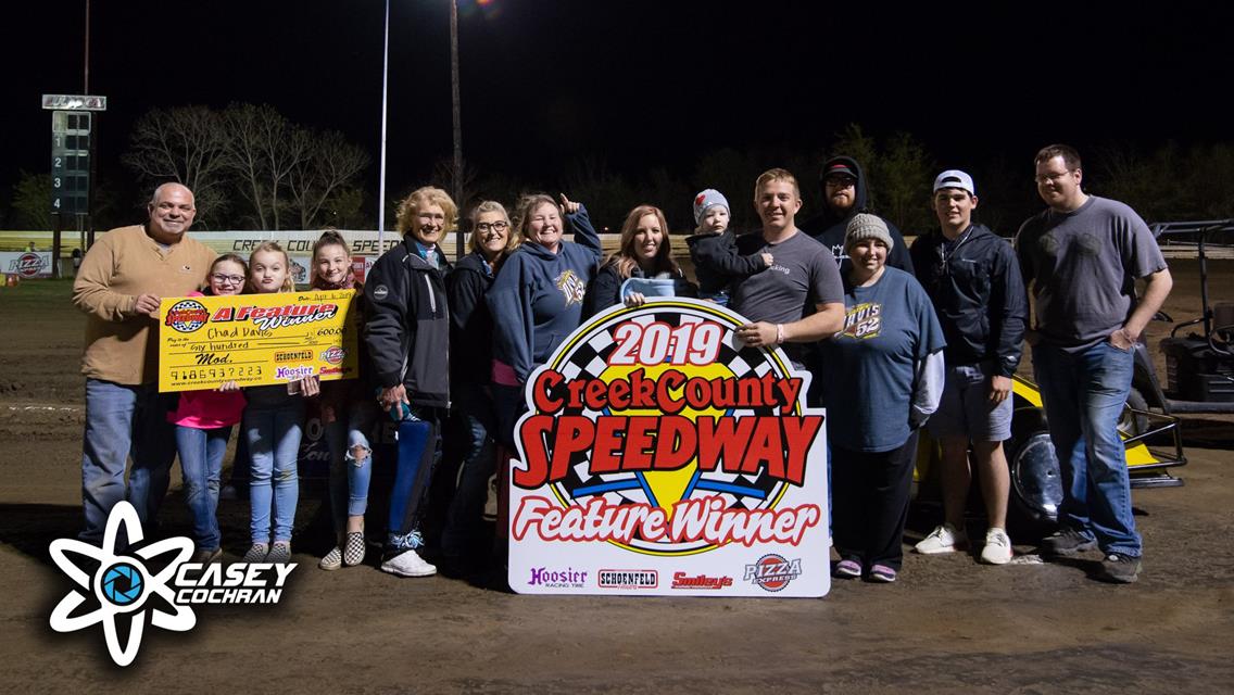 Chappell, Davis, Wilson, Knebel, and Waters Open 2019 Season At Creek County Speedway With Wins