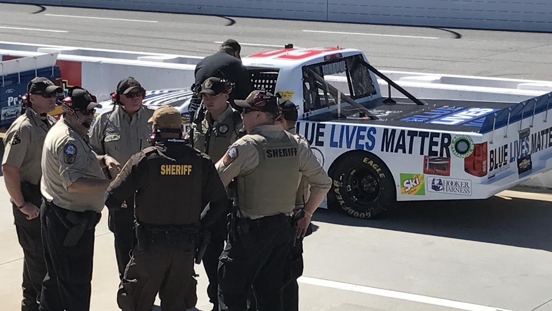 Donahue makes 2nd NASCAR start and supports Blue Lives Matters.......