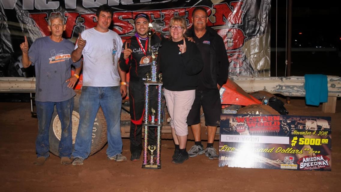 WINDOM SWEEPS BOTH ENDS OF WESTERN WORLD NIGHT ONE AT ARIZONA SPEEDWAY