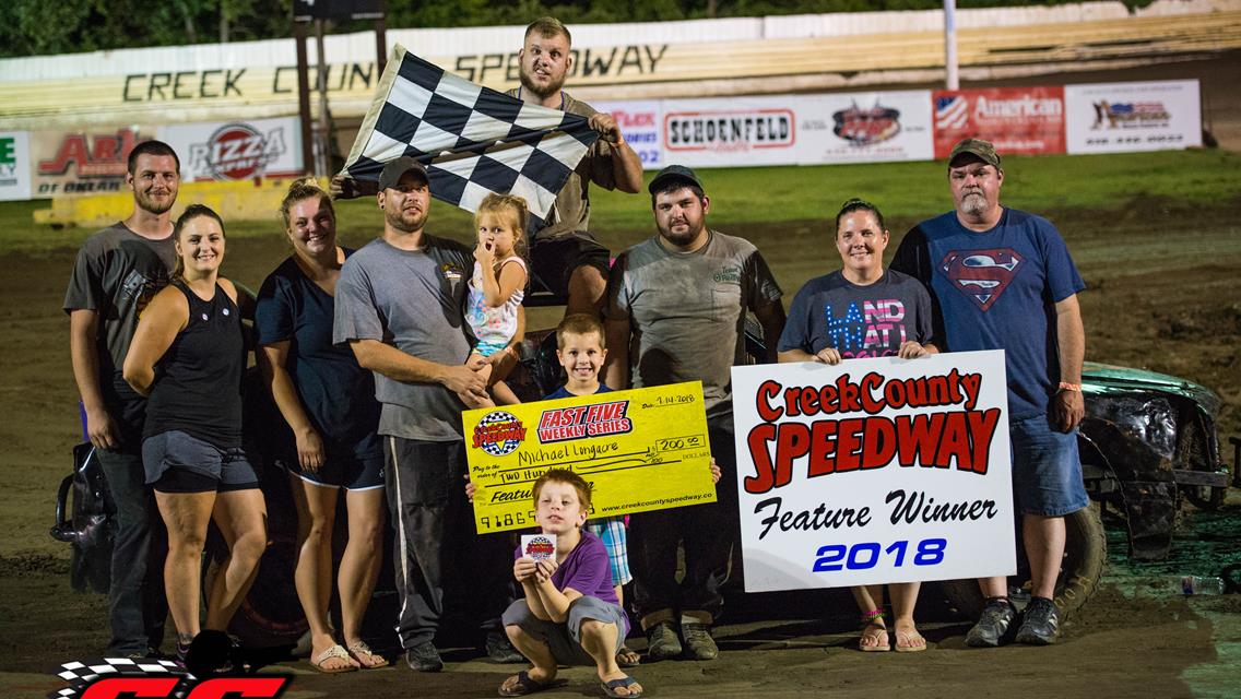 McSperitt Up To Eight Wins At Creek County Speedway As Walker, Tyre, Longacre, and York Return To Victory Lane