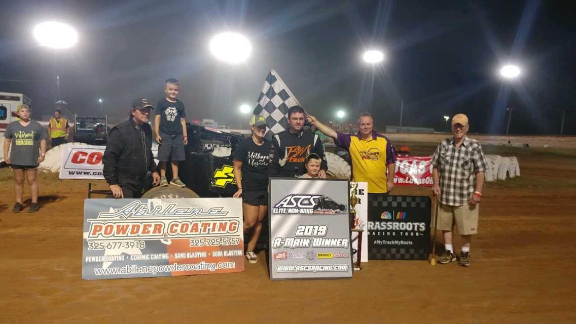 Pringle Defends Home Turf Against ASCS Elite Non-Wing At I-30 Speedway