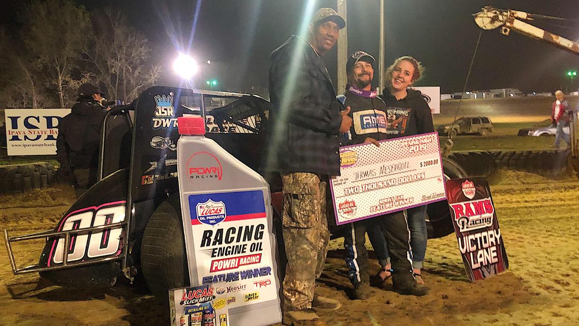 MESERAULL BLAZES TO FIRST-CAREER WAR WIN AT SPOON RIVER