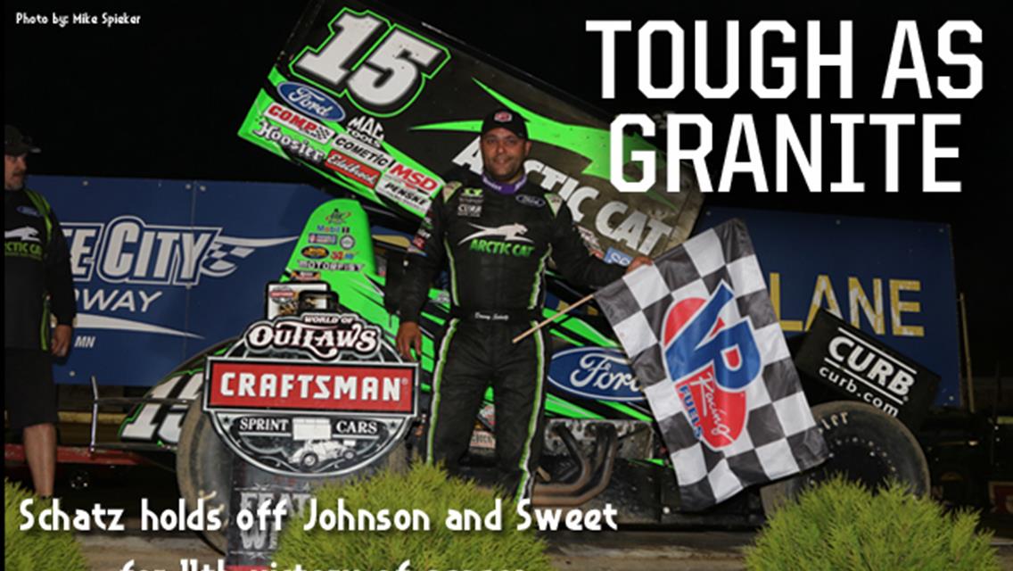 Schatz Outduels Johnson for 11th Victory of Season at Granite City Speedway