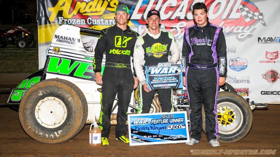 WEYANT CONQUERS LUCAS OIL FOR 3RD IN A ROW WIN