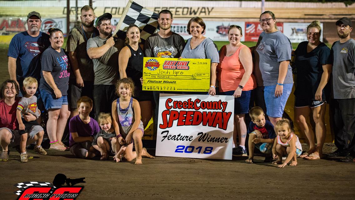 McSperitt Up To Eight Wins At Creek County Speedway As Walker, Tyre, Longacre, and York Return To Victory Lane