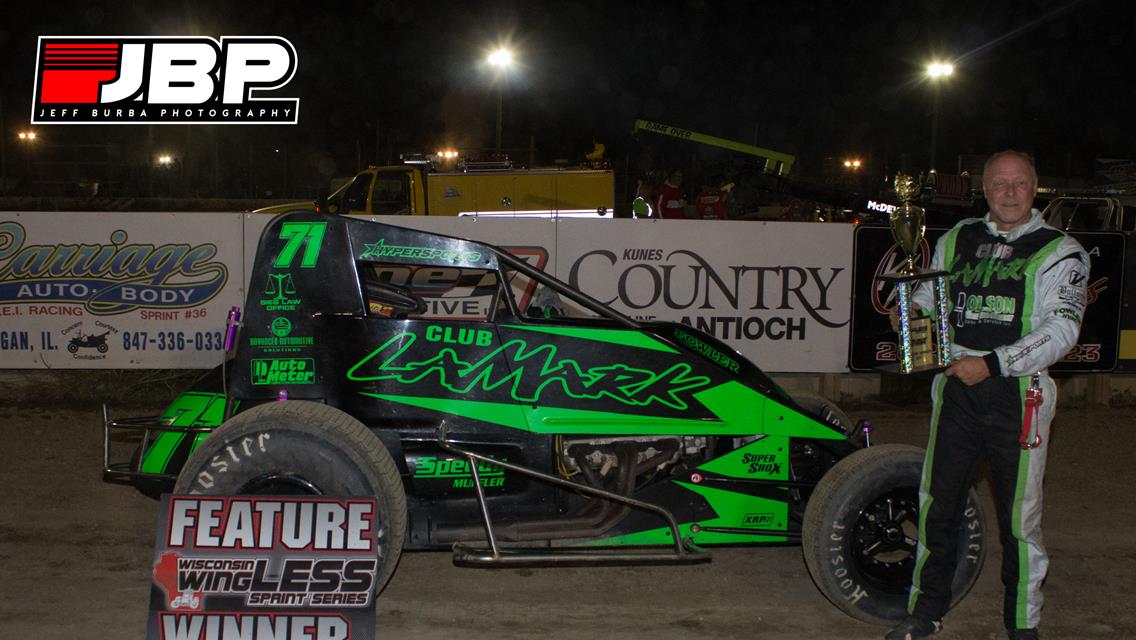 Schenck Sweeps wingLESS Portion of World of Outlaw Show at Wilmot Raceway