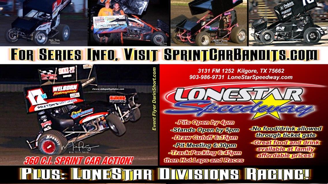 NEXT UP AT LONESTAR SPEEDWAY: SPRINT CAR BANDITS CHAMPIONSHIP NIGHT SET - SAT. SEPT. 30, 7PM!