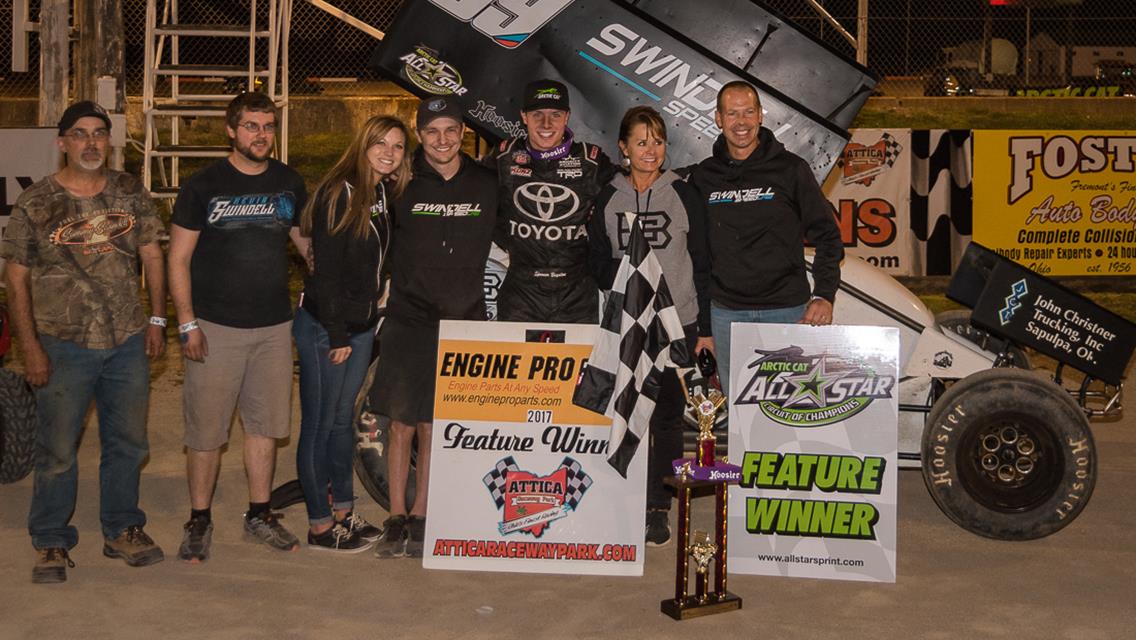 Spencer Bayston holds back Cole Duncan and Tim Shaffer to claim first-ever Arctic Cat All Star victory during HD Supply Spring Nationals