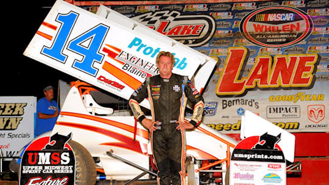 Brooke Tatnell in CLS Victory Lane following his UMSS win on July 28.