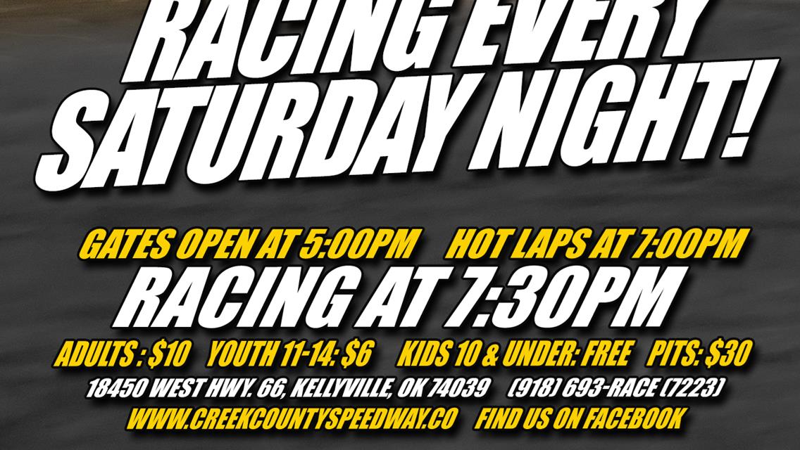 Weekly Racing Returns To Creek County Speedway!