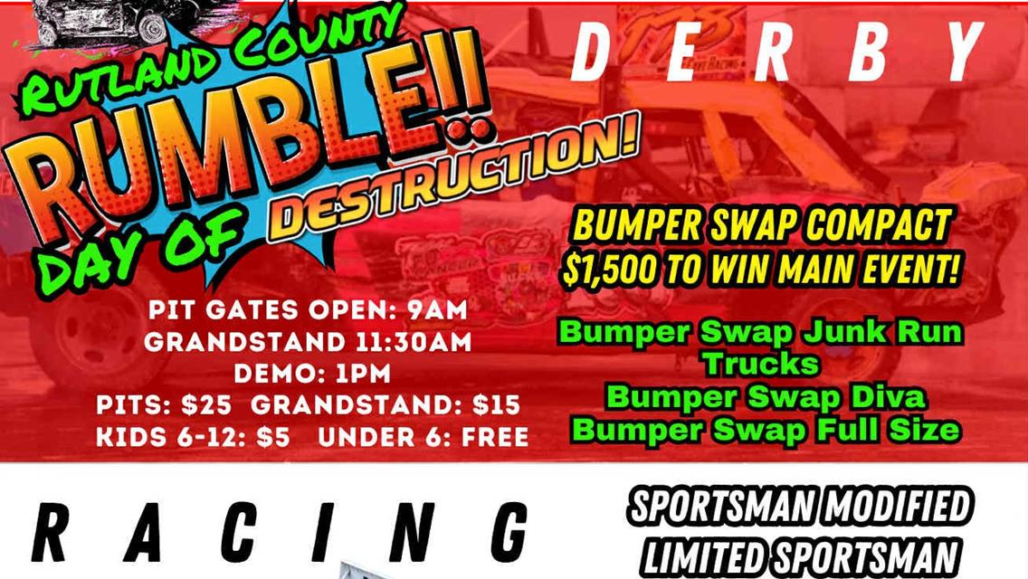 Saturday Night Racing Postponed to Sunday setting up Double Header on Sunday!
