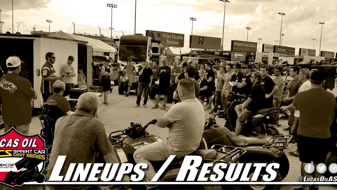 Lineups / Results - Selinsgrove Speedway