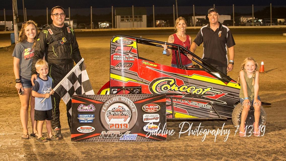 Peters, Rose, Gamester, Leek, Setser and Zimmerman Victorious at Circus City Speedway