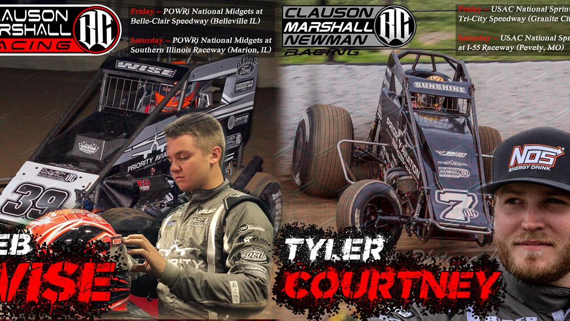 Split Weekend on Tap as Wise Runs POWRi Midgets in CMR No. 39BC and Courtney Competes with USAC Sprints in CMNR No. 7BC!