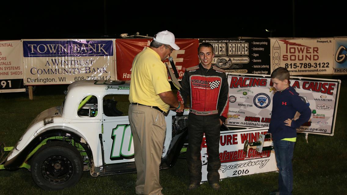 Kringas Wins C.O.P.S. Race – Lafayette County Speedway, Darlington WI