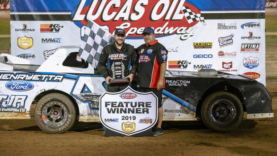 Slader takes Street Stock main event at Lucas Oil Speedway; Fuqua, Morton and Marrant also earn feature wins