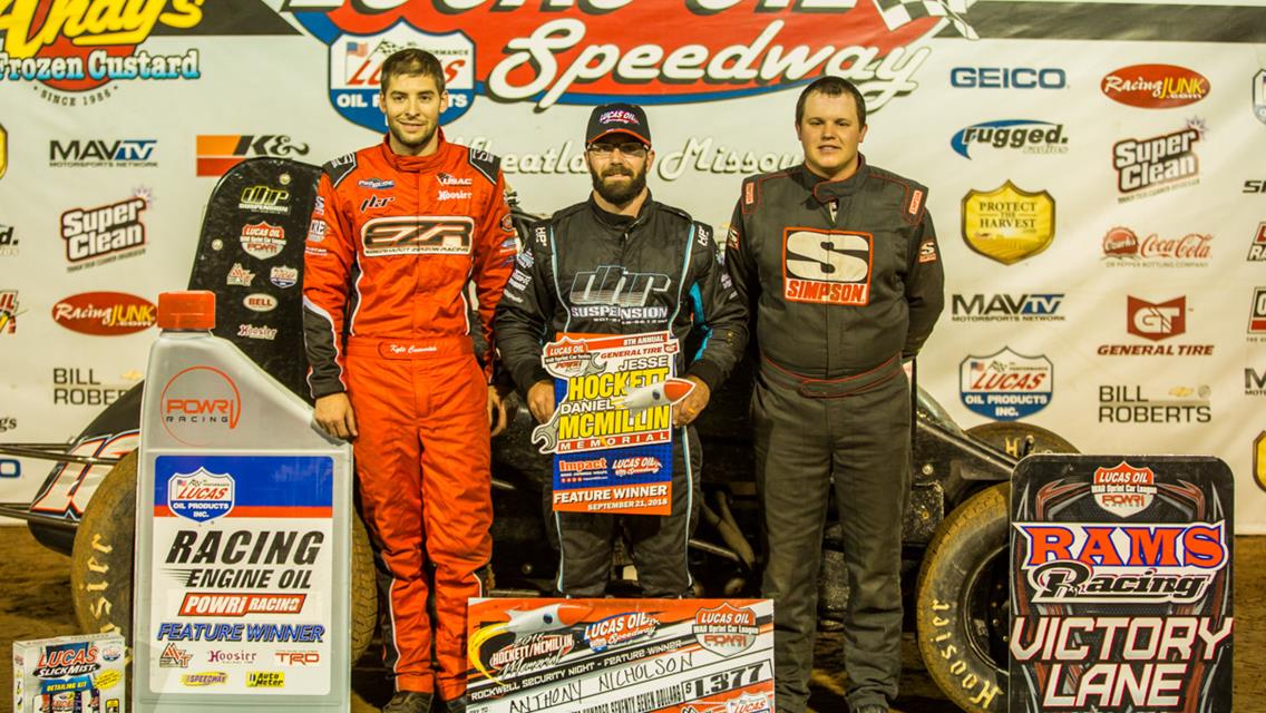 ANTHONY NICHOLSON WINS WAR CAREER-FIRST IN THRILLING RACE ON NIGHT TWO OF HOCKETT/MCMILLIN MEMORIAL