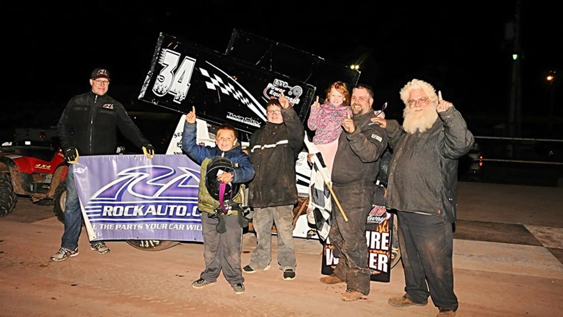 Denny Stordahl gets First Ever Win in a Winged Sprint Car