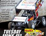 RESCHEDULED TUES. JUNE 9TH - Tony Stewart, Kyle Larson & the All Star 410 Sprints Head to Outlaw Motor Speedway!