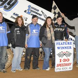 Brady and the #99 team in Victory Lane at Little Rock (Rob Kocak Photo)