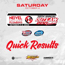 39th Neivel Precision Plumbing Outlaw 200 &amp; Industrial Tire of CNY Sportsman Shootout Quick Results