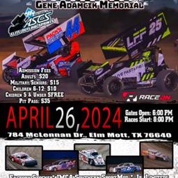 ASCS Elite Outlaw Sprint Cars - Gene Adamcik Memorial 4-26-24