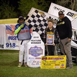 Flud Picks Up Pair of Lucas Oil NOW600 Series Wins on Same Night for Fourth Time This Season; Moran Also Victorious at Creek County Speedway