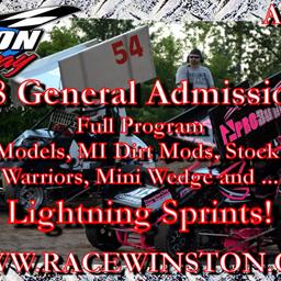 Full Program, Lightning Sprints and $8 General Admission at Winston Speedway!