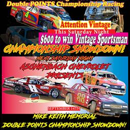 This Saturday $600 to win Vintage Sportsman