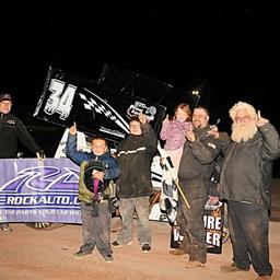 Denny Stordahl gets First Ever Win in a Winged Sprint Car